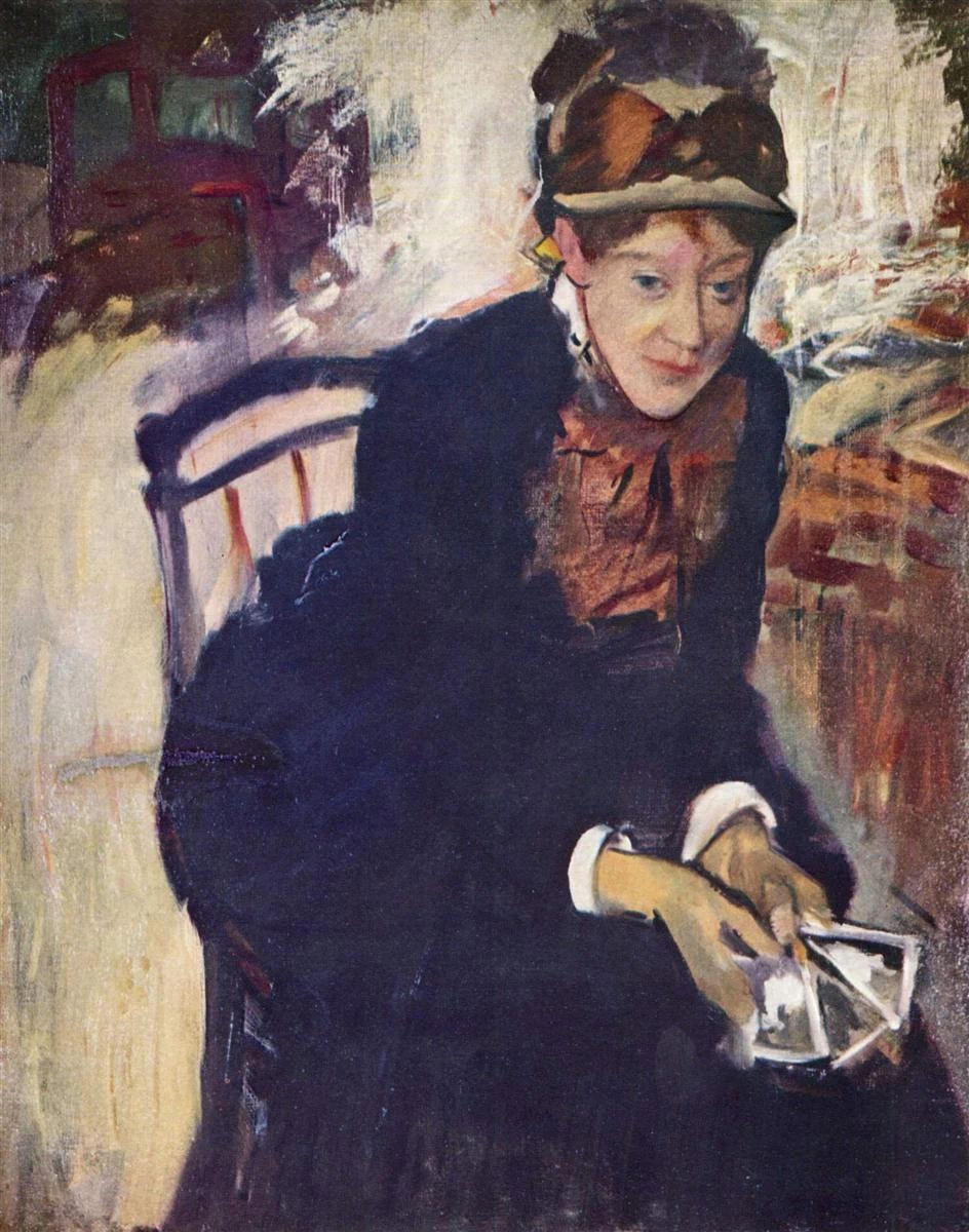Mary Cassatt - 175, Ritratto della signorina Cassatt, con in mano le carte
